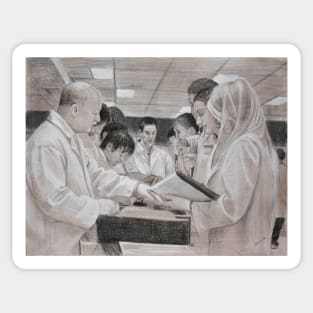 Pathology Lab - Drawing by Avril Thomas - Adelaide Artist Sticker